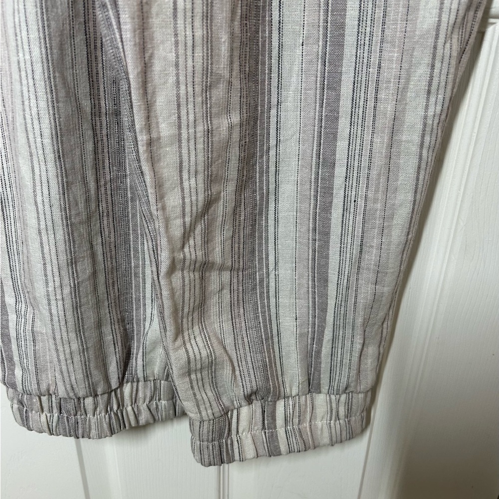 Anthropologie DREW Boho Lagen Look Linen Blend Striped Jumpsuit Size L - Picture 5 of 14
